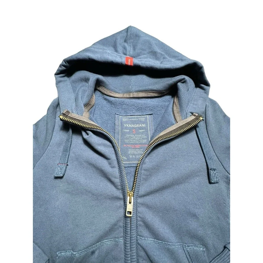 VKNAGRANI Size Small Men’s Blue Full Zip Hoodie Heavyweight‎ Pockets #Z3-5